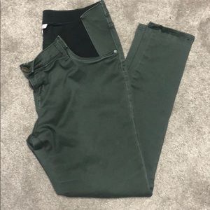 Olive green maternity jean